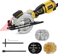 Enventor 705W Mini Körfűrész 6 Fűrészlappal, Vezetősínnel és Lézeres Irányítóval - Fa, Fém, Műanyag Vágásához, 3500 RPM, Egykezes Használat 1