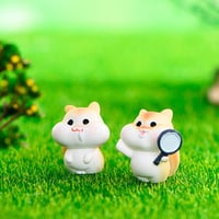KyeeaDIY Tündérkert Mini Nyúl és Mókus Figurák - Rezin Kerti Díszek 6