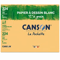 Canson "C" à Grain Fehér Rajzpapír A3 29,7x42 cm 224 g/m² 9 lap művészeti rajzlap (eredeti 10 lapos csomagból) — 9 db-os szett 1