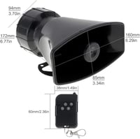 Autós sziréna 7 hanggal, távirányítóval - 12V 100W 2