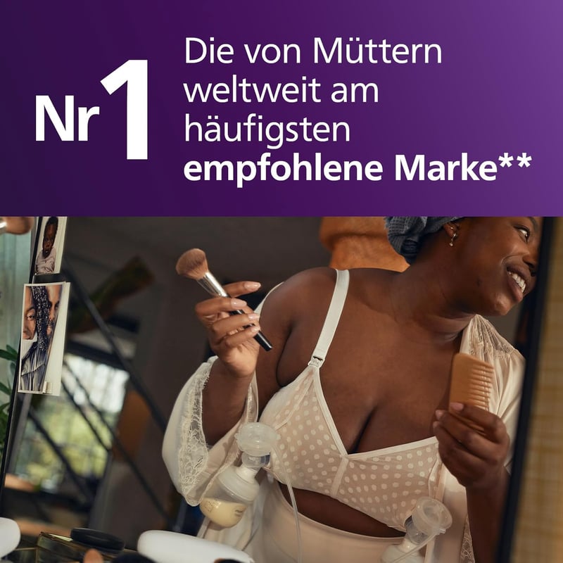 Philips Avent elektromos dupla mellszívó - Hordozható anyatej fejő 5 tárolózacskóval, 2 cumisüveggel, BPA-mentes (SCF398/31)