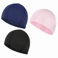 Yicenmy unisex plavecká čiapka 3 ks, čierna, tyrkysová, ružová, elastická kúpacia čiapka na dlhé aj krátke vlasy pre mužov a ženy 3