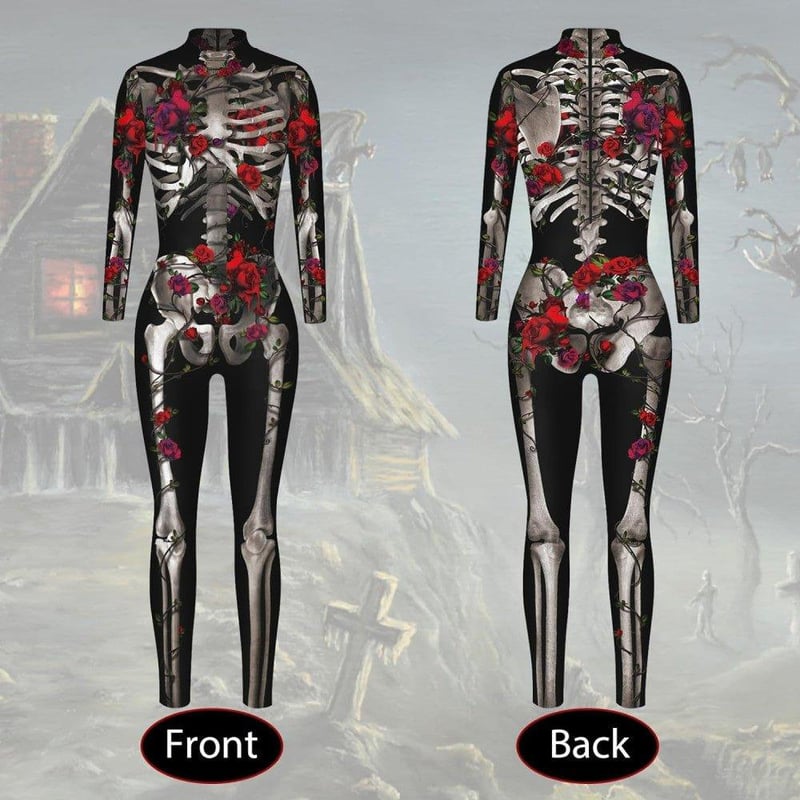 Csontváz Overáll Női Halloween Jelmez M-es Méretben