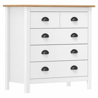 Comodă vidaXL Hill, lemn masiv de pin, alb, 79x40x80 cm — defect, funcționează parțial: componentă deteriorată în ambalaj (stare: vezi a 2-a imagine) 1
