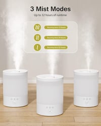 Maxcio 2,5L-es ultrahangos párásító, 3 ködmóddal, időzítővel és LED éjjeli fénnyel 3