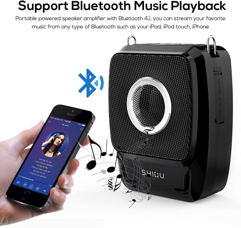 Hordozható Bluetooth hangosító szett mikrofonnal - 25W, karaokéhoz, tanároknak, edzőknek