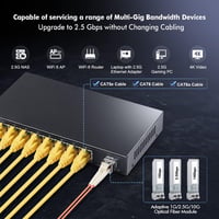 YuLinca 8 portos 2.5G hálózati switch 10G SFP-vel, ventilátor nélküli 5