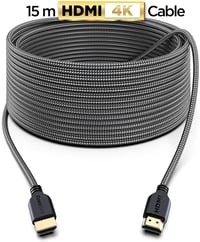 PowerBear 4K HDMI kábel 15m, arany csatlakozós, nylon fonott 2