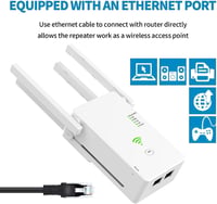 Aenxwa WiFi Jelerősítő 1200 Mbit/s Dual Band 2.4GHz + 5GHz - 4 Antennás Vezeték Nélküli Hálózati Repeater Router Üzemmóddal és LAN Porttal 6
