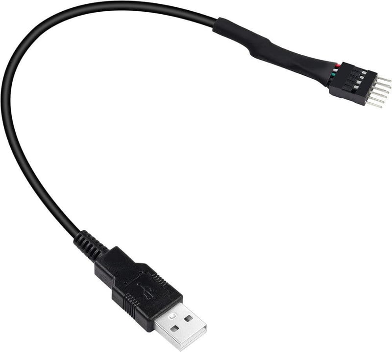 XMSJSIY Fekete USB 2.0 - 9 Tűs Alaplap Hosszabbító Kábel