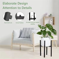 TSKDKIT 38cm-es Állítható Fém Virágtartó Állvány - Fekete, Beltéri/Kültéri 3
