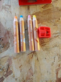 Sada pasteliek STABILO Woody 3 v 1 s strúhadlom – voskovka a vodová farba v jednom, 4 ks — zelená ceruzka (stav: pozri 2. obrázok) 2
