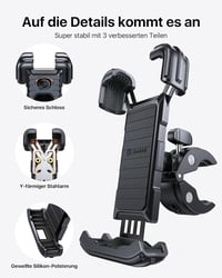 andobil Univerzális Telefontartó Kerékpárra és Motorra - 360° Forgatható, Ütésálló, Egykezes Használat, 15-46mm Kormányra 9