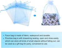 Organza ajándéktasak, 50db, égkék, 11x16cm, esküvőre, partira 3