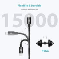 SYNCWIRE USB-C Lightning kábel 1m MFi iPhone 12/11/XS/XR MacBook iPad fekete 4