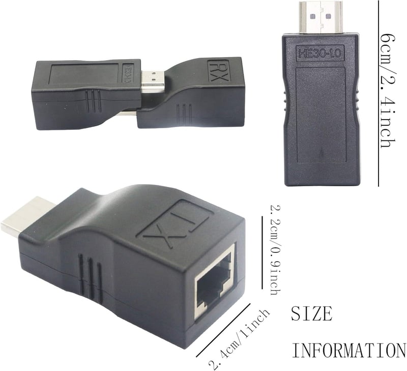 Fengqlong RJ45-HDMI Hálózati Jeltovábbító Szett - 1080p 30m Hatótávolság, Cat5e/6 Kábelen Keresztül, Adó-Vevő Egységgel, TV/PS4/DVD Kompatib