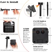 HUIYOU Napelemes Kerti Lámpásfüzér 6m 20 LED Meleg Fehér - IP65 Vízálló Kültéri Fényfüzér 8 Világítási Móddal Kertbe, Erkélyre, Esküvőre 4