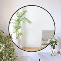 ZENIDA Kerek Tükör 60 cm Fekete Fém Kerettel - Modern Fali Tükör Előszobába, Fürdőszobába, Nappaliba - Vékony Keret, Elegáns Dizájn 1