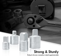 CCLIFE 4 részes dugókulcs adapter készlet - 1/2", 3/8", 1/4" méretű racsnikhoz - króm-vanádium acél - autószereléshez, barkácsoláshoz 4