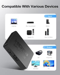 NEWCARE 4K HDMI Elosztó 1 bemenet 2 kimenet - Egyidejű képmegjelenítés Full HD TV-hez, Blu-Ray, DVD, Fire Stick eszközökhöz 5