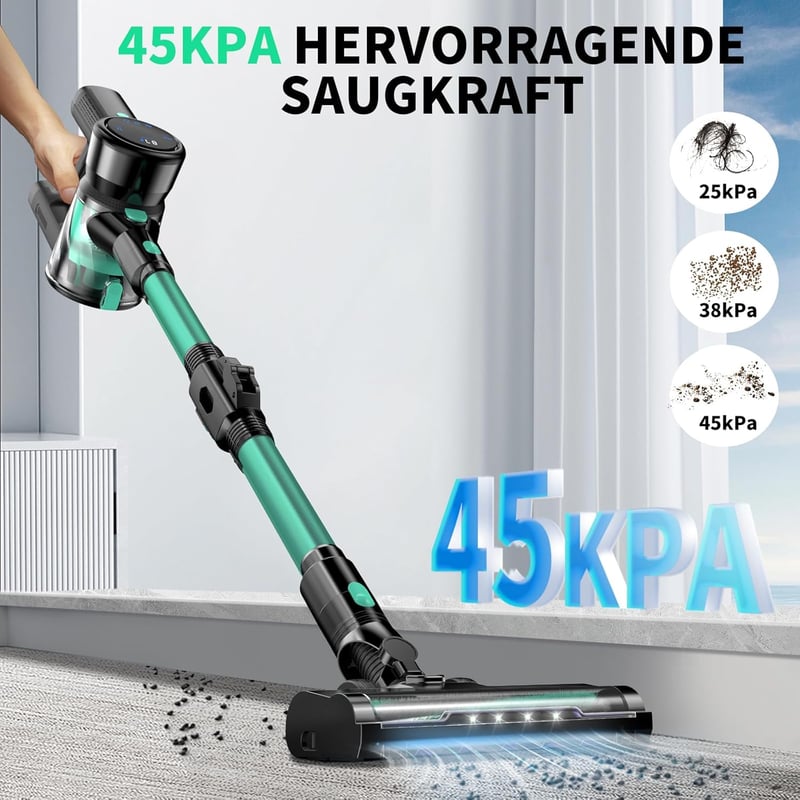 Sanfnz 45000Pa Akkumulátoros Porszívó 550W LED Kijelzővel, 65 Perc Üzemidő