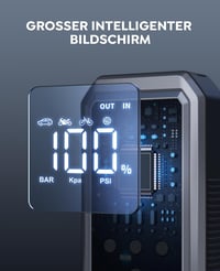 Yaber 4 az 1-ben autós indítássegítő powerbank 3000A, 150PSI kompresszorral 5
