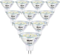 DiCUNO GU5.3 LED Izzó, Dimmelhető MR16 Spotlámpak, 5W (50W Halogén Helyett), 6000K Hideg Fehér, 500LM, 120° Szórási Szög, Energiatakarékos,  1
