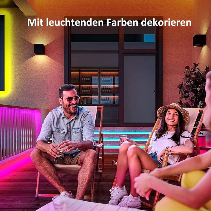 ALED LIGHT Bluetooth LED Szalag 5M RGB - Okostelefonról Vezérelhető, Vízálló, 12V-os Színes Fényszalag Otthoni és Kerti Dekorációhoz Távirán