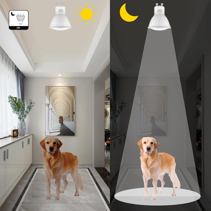 GY GU10 LED Mozgásérzékelős Hideg Fehér Izzó 5W 6500K 380lm