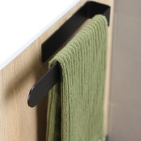 Taozun Öntapadós Törölközőtartó 30 cm - Fekete Rozsdamentes Acél Fürdőszobai Fali Rúd Fúrás Nélkül - Konyhába és Fürdőbe 1