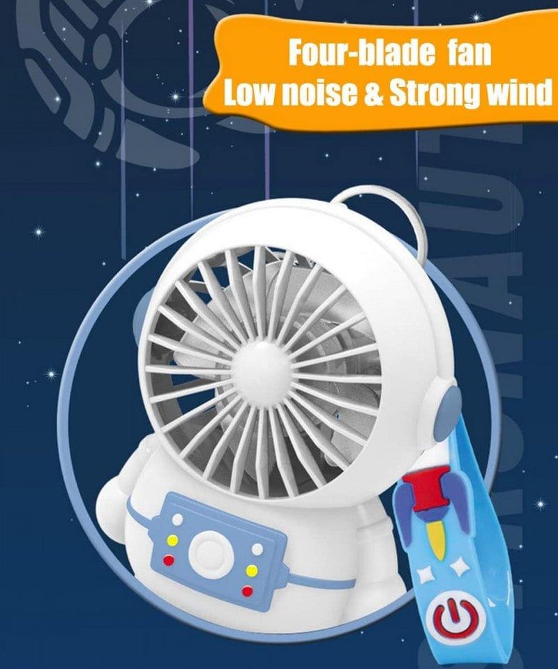 Rózsaszín Űrhajós USB Mini Ventilátor - Hordozható Szempillaszárító