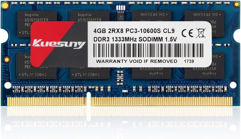 Kuesuny 4GB DDR3 1333MHz Laptop Memória - SODIMM PC3-10600 Notebook RAM, 204 Pin, Dual Rank, Laptopokkal Kompatibilis