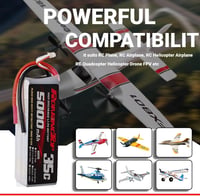 RoaringTop 5000mAh 18,5V RC LiPo akkumulátor modellrepülőkhöz, 2 db csomag 3