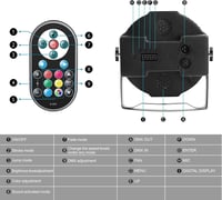 U'King RGB LED Par Reflektor - 36 LED-es DMX512 Színpadi Fény Távirányítóval 4