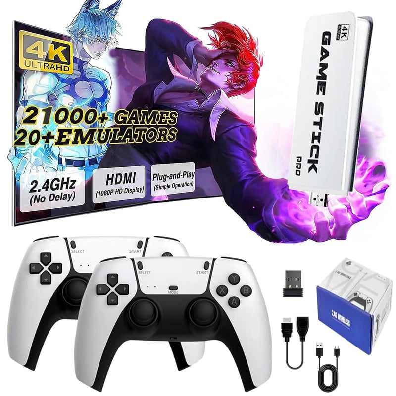 NOBES 2025 Retro Játékkonzol – 22.000+ Klasszikus Játék, 2 Vezeték Nélküli Kontrollerrel, HDMI Plug & Play, Ultra Pro