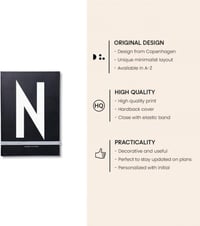 Design Letters A-Z Fekete Keményfedelű Jegyzetfüzet Rugalmas Zárószalaggal, A5 3