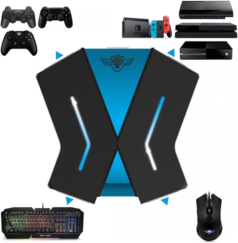 SPIRIT OF GAMER CrossGame 1 Billentyűzet-Egér Adapter PS4/PS3/Switch/Xbox Konzolokhoz - Kék USB Konverter FPS Játékokhoz