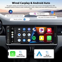 Inefala 1 DIN Autórádió 6.9" Érintőképernyővel - CarPlay és Android Auto Támogatás, Bluetooth 5.0, Tolatókamera, USB-C Gyorstöltés, FM 2