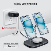 SwanScout 706M Indukciós duőéa Töltőállomás iPhone és Airpods- Vezeték Nélküli MagSafe Dupla Töltő 5
