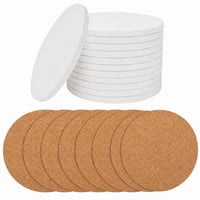 Belle Vous Kerek Fehér Kerámia Alátét helyett 7 db (2 db kerámia és 3 db parafa hiányzik) 10,2 cm Mázatlan Csempe Festéshez Mozaikhoz — 10 db-os szett 1