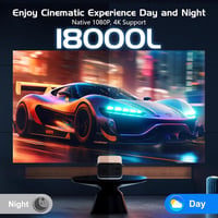 AKATUO Natív 1080P Okos Projektor - 360° Forgatható, WiFi6, Bluetooth, Automata Fókusz, 4K Támogatás, 50% Zoom, Beépített Hangszóró, Hordozh 3