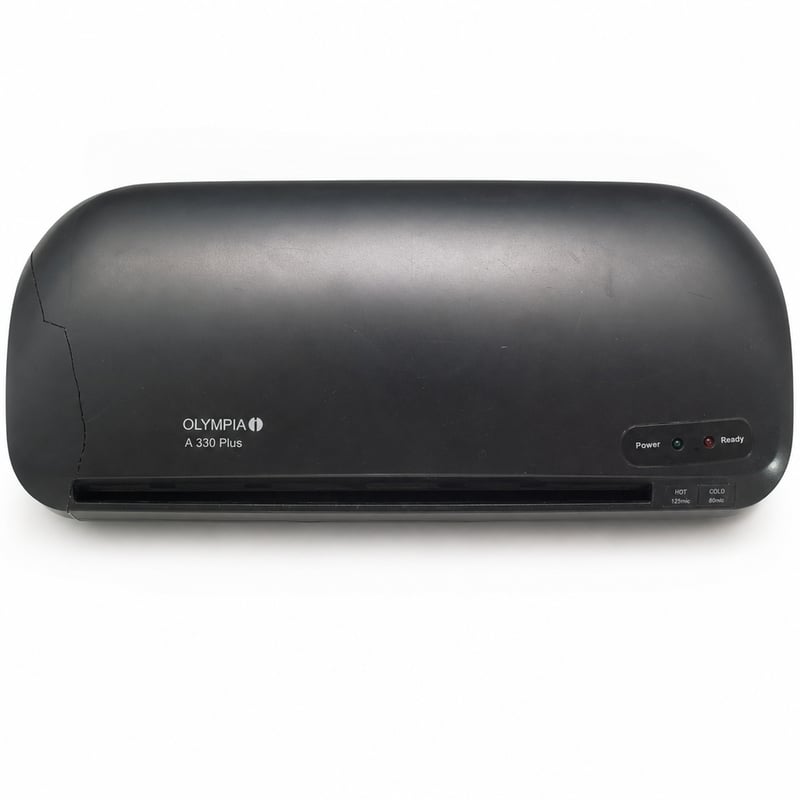 Crapătură în partea superioară — Laminator Olympia A 330 Plus pentru format A3, 75-125 microni, pentru folii lucioase și mate (Produs de prezentare)