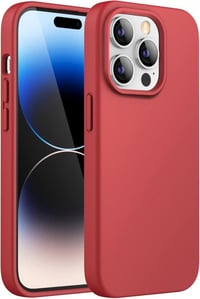 iPhone 14 Pro Max Bordó Ütésálló Szilikon Tok - Vezeték Nélküli Töltés Kompatibilis 1