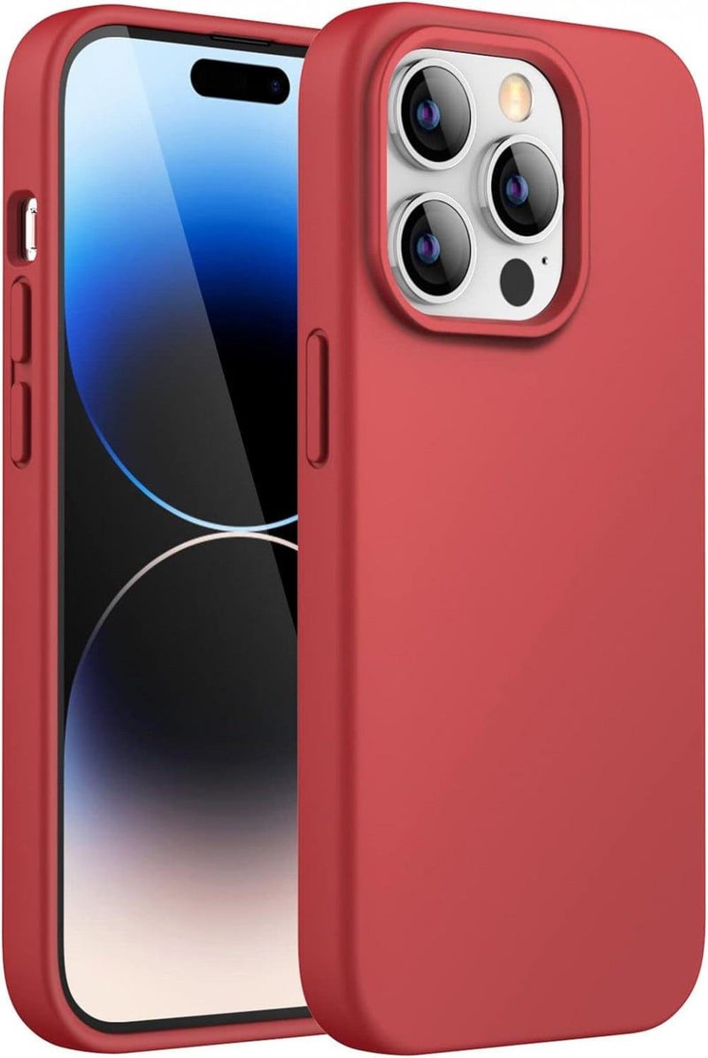 iPhone 14 Pro Max Bordó Ütésálló Szilikon Tok - Vezeték Nélküli Töltés Kompatibilis