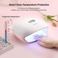 SUNUV 48W UV LED Műköröm Lámpa Időzítővel és LCD Kijelzővel - Rózsaszín SUN4S 5