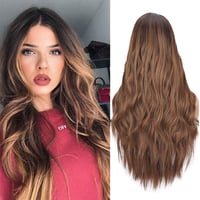 ColorfulPanda Hosszú, Hullámos Ombre Barna Paróka Nőknek - 66 cm 8