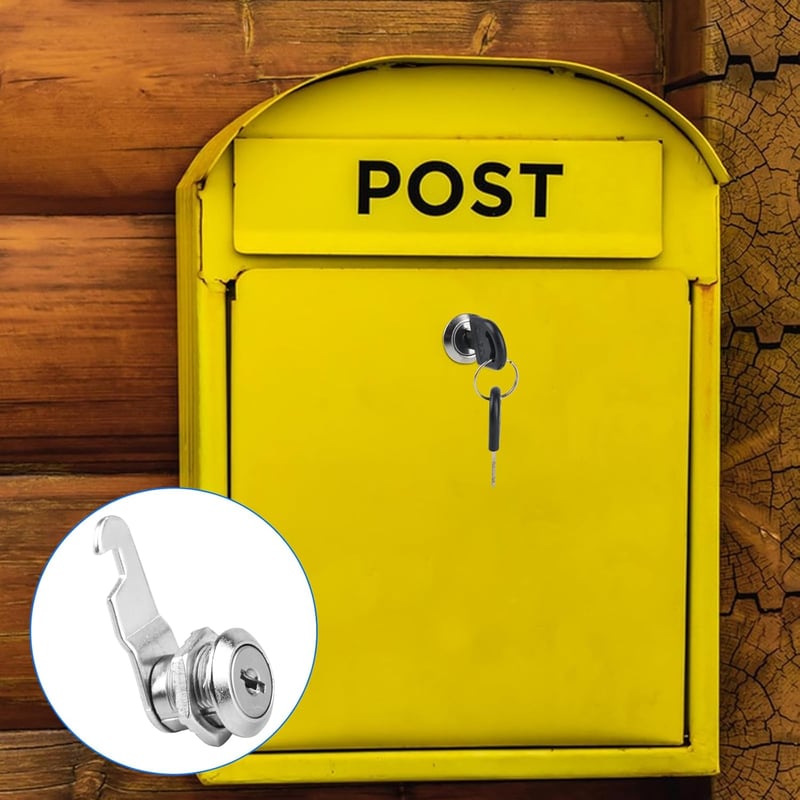 Tomoyuki 16 mm-es postaláda zár kulccsal, 2 db-os szekrényzár készlet 6 különböző zárólemezzel, bútorzár, öltözőszekrény zár, rozsdamentes a