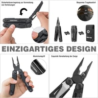Swiss+Tech 16 az 1-ben Multifunkciós Fogó - Összecsukható Szerszámkészlet Ollóval, Késsel, Fűrésszel, Sörnyitóval - Kempinghez, Túrázáshoz,  5