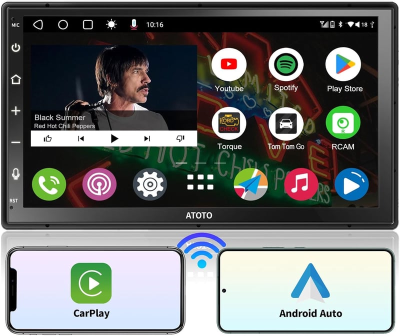 ATOTO A6PF 2DIN 7" QLED Android autórádió – 2GB+32GB, DAB+, Vezeték nélküli CarPlay és Android Auto, GPS, Wi-Fi, Bluetooth