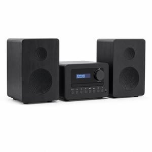 Sistem Stereo SHARP XL-B520D(BK) Radio DAB+, FM, Bluetooth, CD Player MP3, USB, boxe din lemn — fără telecomandă (produs expus)